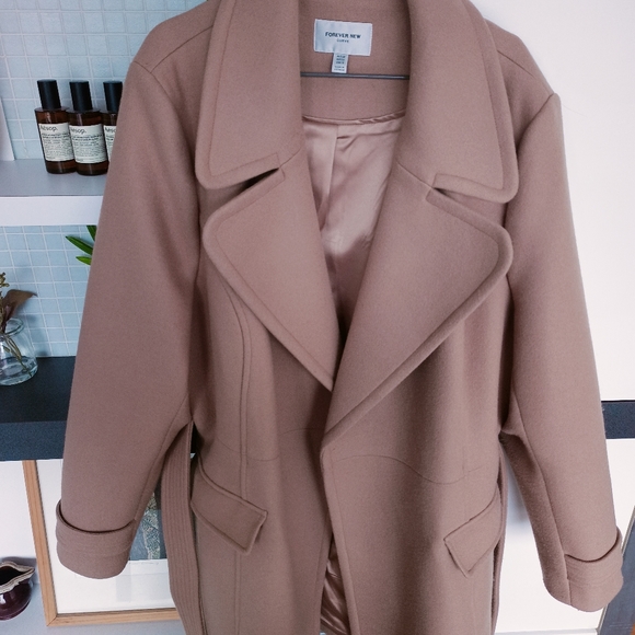Near New Forever New Curve Miley Wrap Coat - Picture 3 of 5